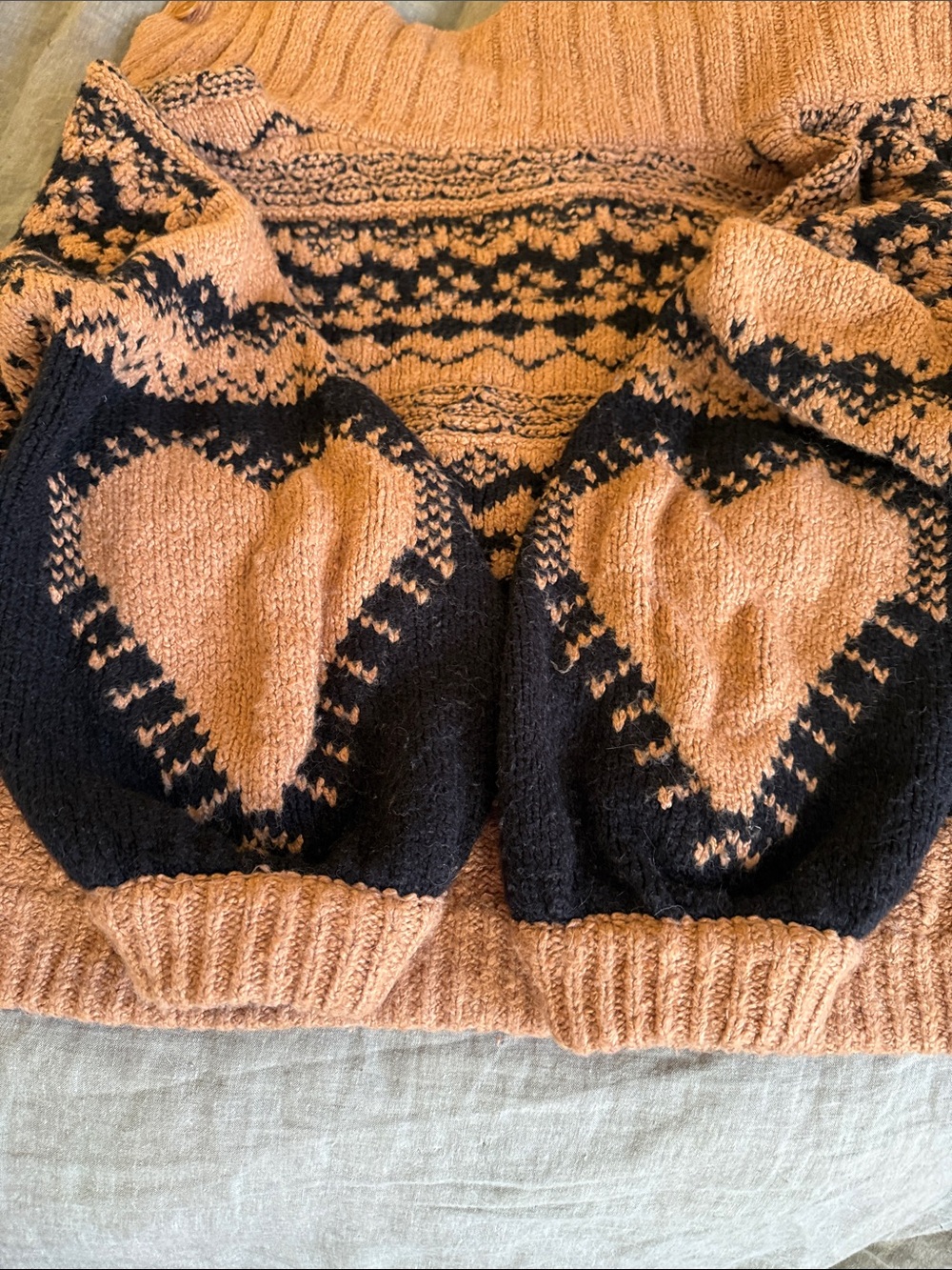 Anthropologie Jacquard Heart Motif Sweater 2X - Picture 9 of 11